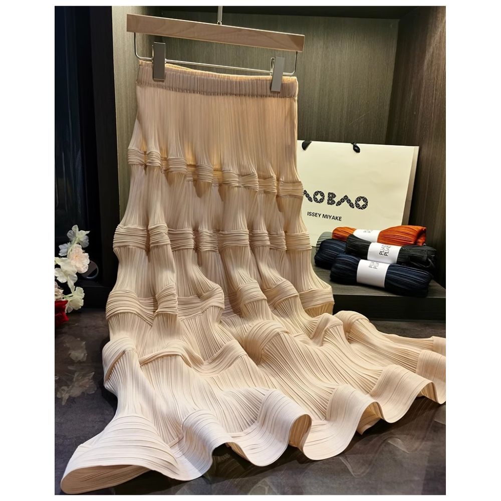 High end pleated commuting temperament versatile slimming and high waisted pleated skirt mid length pleated skirt and versatile pleated skirt image 13