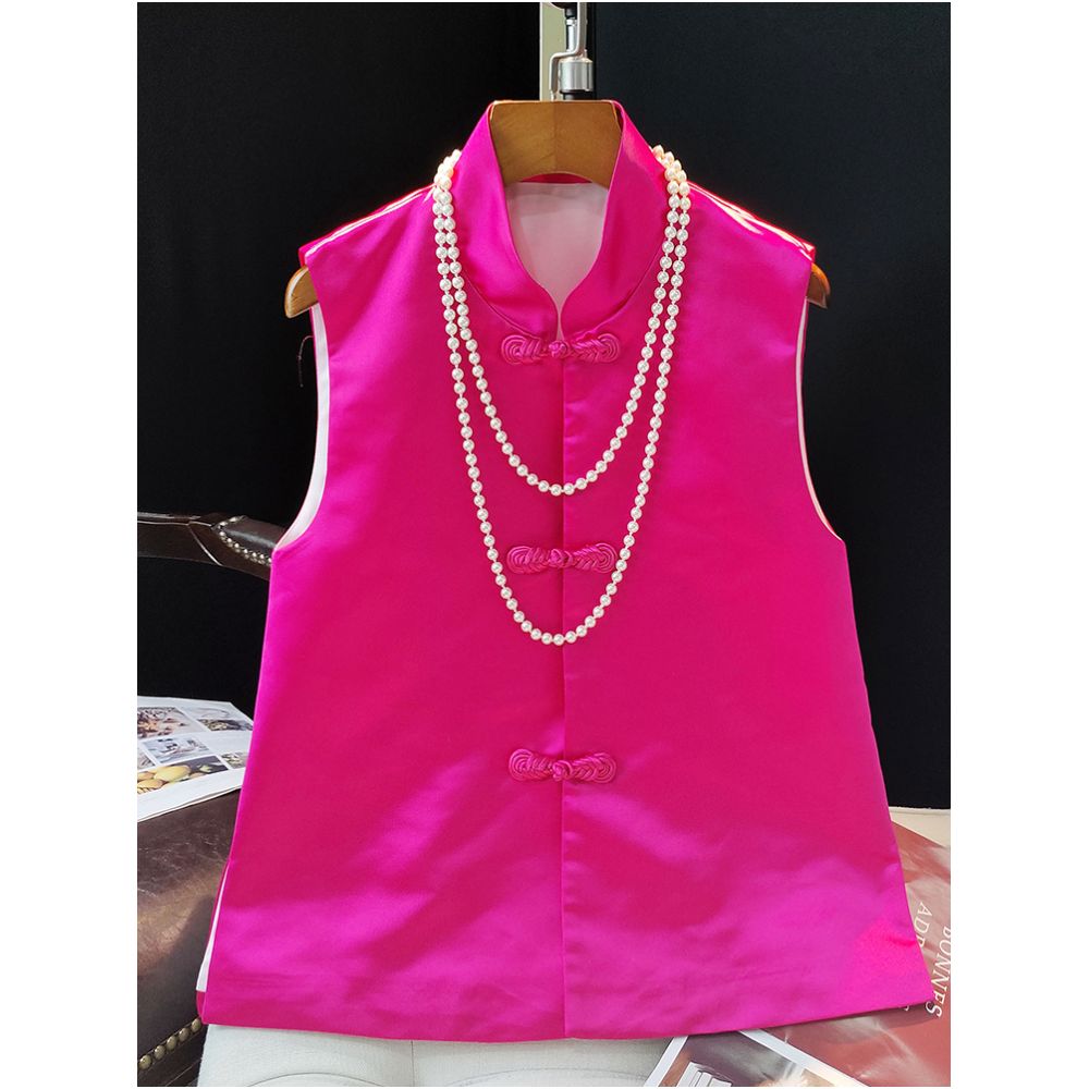 Retro Chinese style buckle vest for women in autumn 2025 new high end and youthful Chinese style cheongsam top image 2