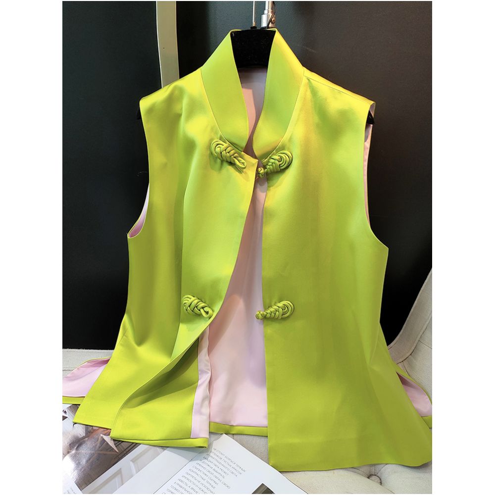 Retro Chinese style buckle vest for women in autumn 2025 new high end and youthful Chinese style cheongsam top image 0