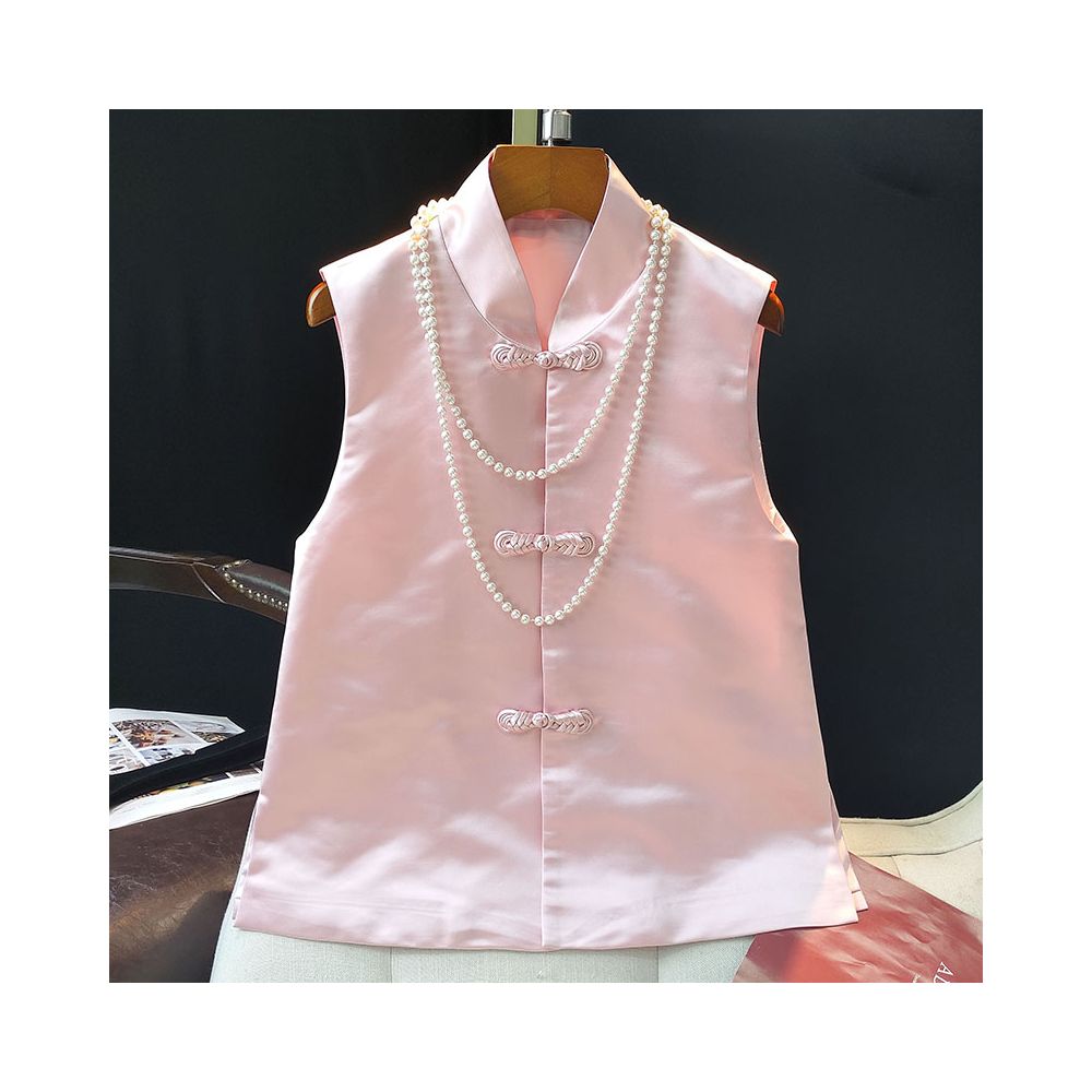 Retro Chinese style buckle vest for women in autumn 2025 new high end and youthful Chinese style cheongsam top image 36