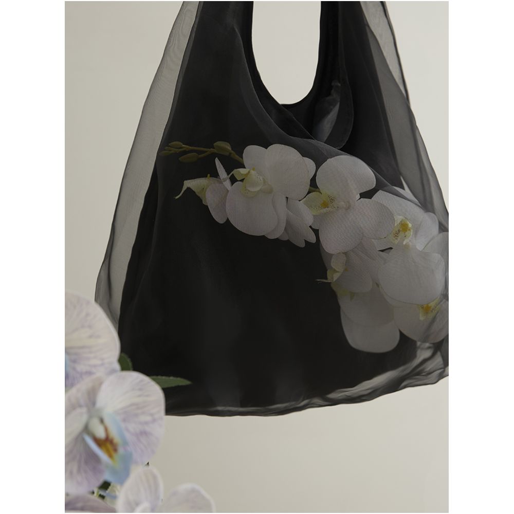 Original design by Weiyuanlu niche butterfly orchid organza bag women s shoulder bag tote bag apricot color image 5