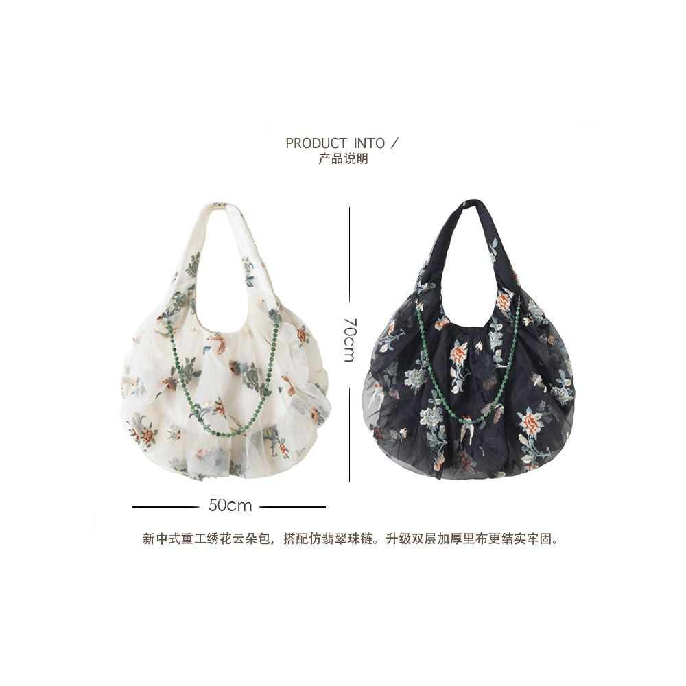 ASAYA4817 – Cloud Blossom Embroidered Tote 🌸👜