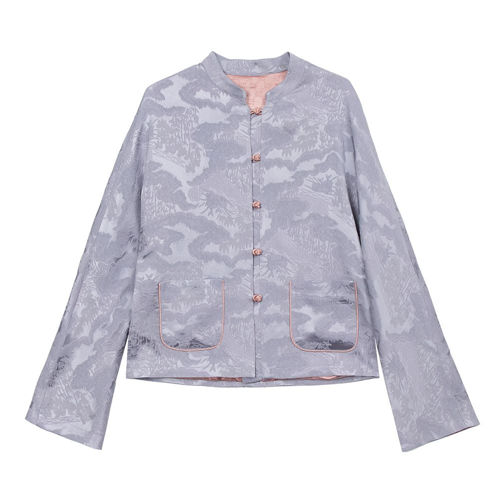 ANNIBYCN high end silk new Chinese style outerwear with feminine temperament buttoned jacquard small Tang style cardigan outerwear image 10