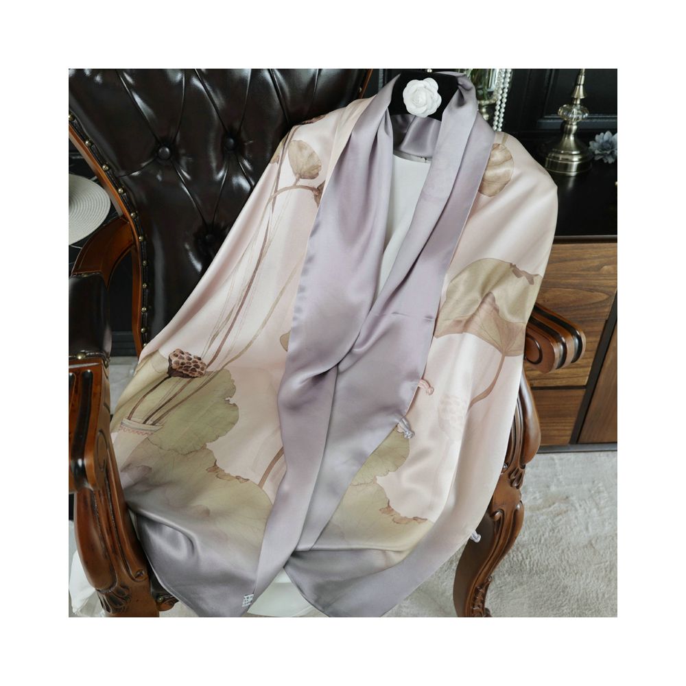 Double sided dual purpose silk buckle shawl scarf mulberry silk scarf qipao outfit mother s gift for mother and mother in law image 42