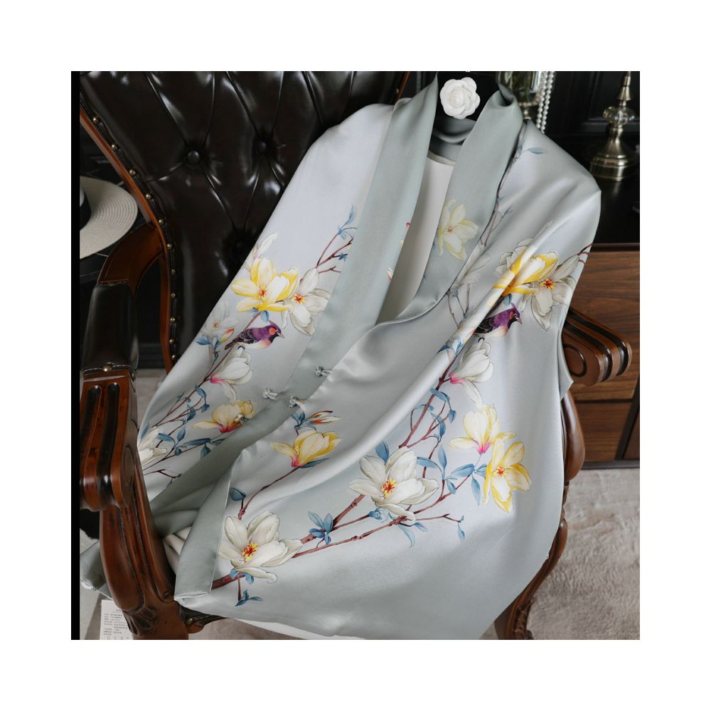Double sided dual purpose silk buckle shawl scarf mulberry silk scarf qipao outfit mother s gift for mother and mother in law image 45
