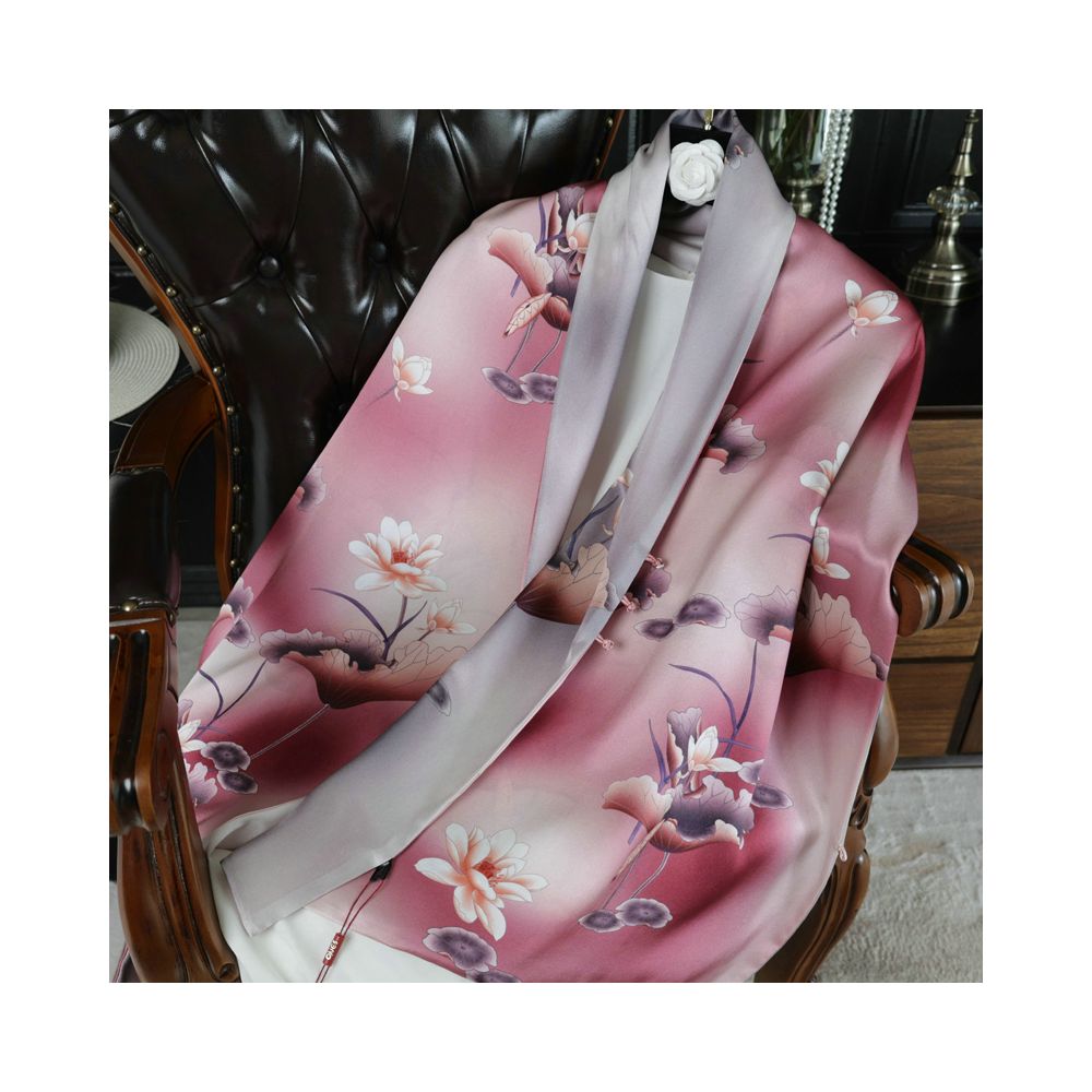 ASAYA4826 – Imperial Blossom Silk Scarf 🌸✨