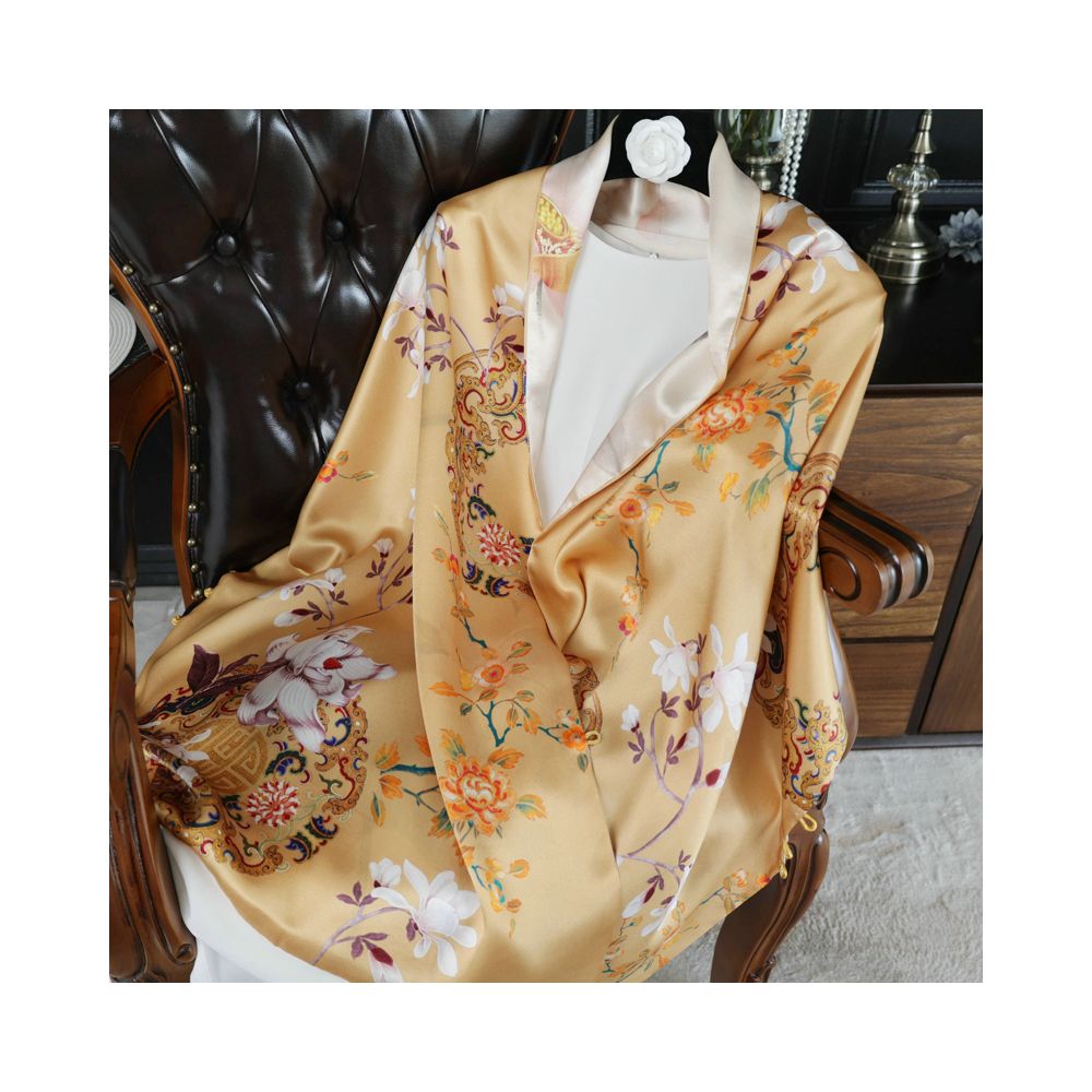 ASAYA4826 – Imperial Blossom Silk Scarf 🌸✨