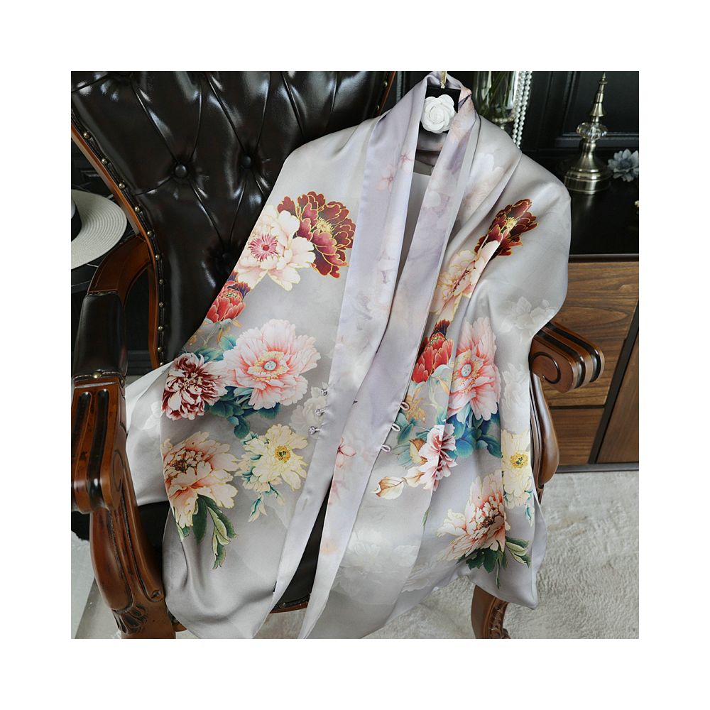 ASAYA4826 – Imperial Blossom Silk Scarf 🌸✨