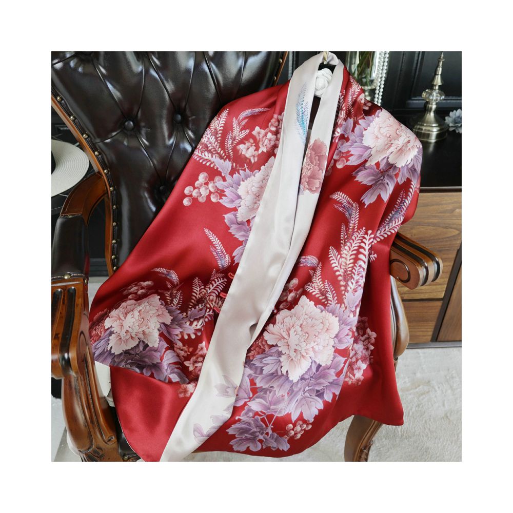 Double sided dual purpose silk buckle shawl scarf mulberry silk scarf qipao outfit mother s gift for mother and mother in law image 60