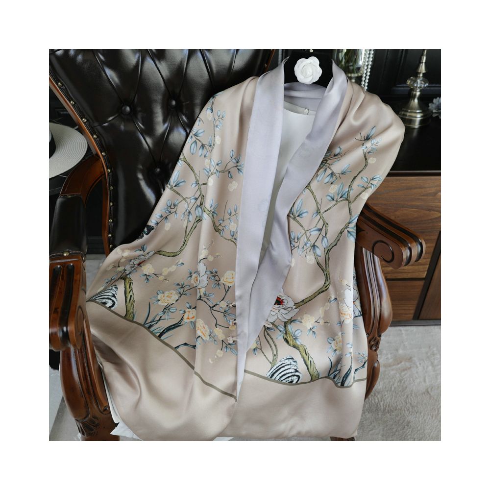 Double sided dual purpose silk buckle shawl scarf mulberry silk scarf qipao outfit mother s gift for mother and mother in law image 68