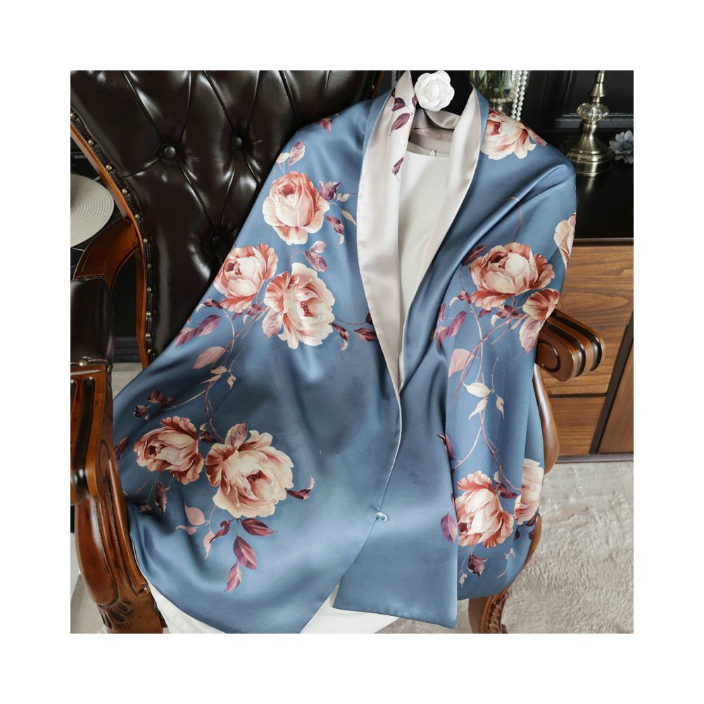 Double sided dual purpose silk buckle shawl scarf mulberry silk scarf qipao outfit mother s gift for mother and mother in law image 2