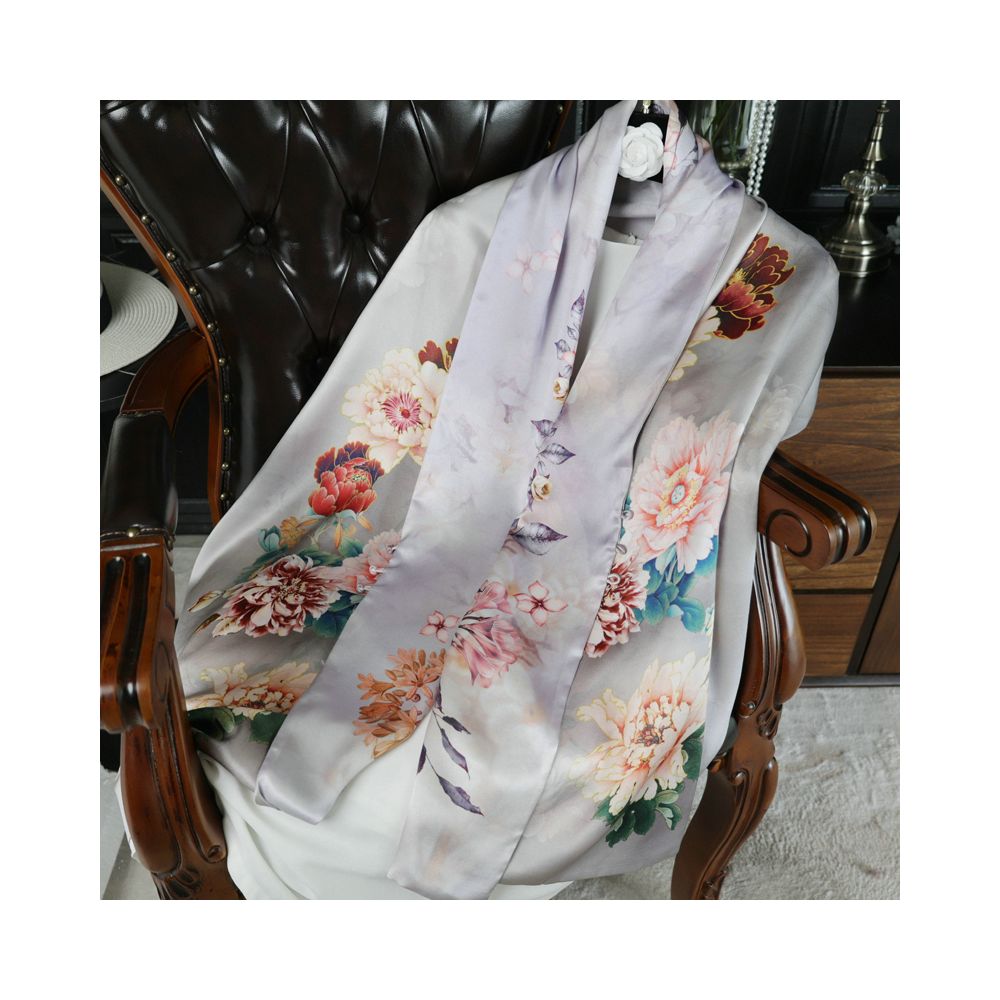 Double sided dual purpose silk buckle shawl scarf mulberry silk scarf qipao outfit mother s gift for mother and mother in law image 9
