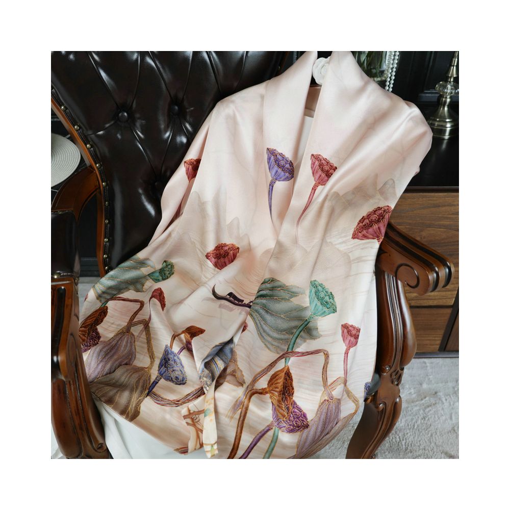 Double sided dual purpose silk buckle shawl scarf mulberry silk scarf qipao outfit mother s gift for mother and mother in law image 10
