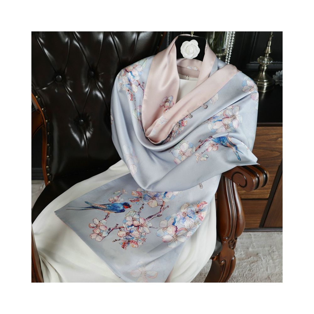 Double sided dual purpose silk buckle shawl scarf mulberry silk scarf qipao outfit mother s gift for mother and mother in law image 13