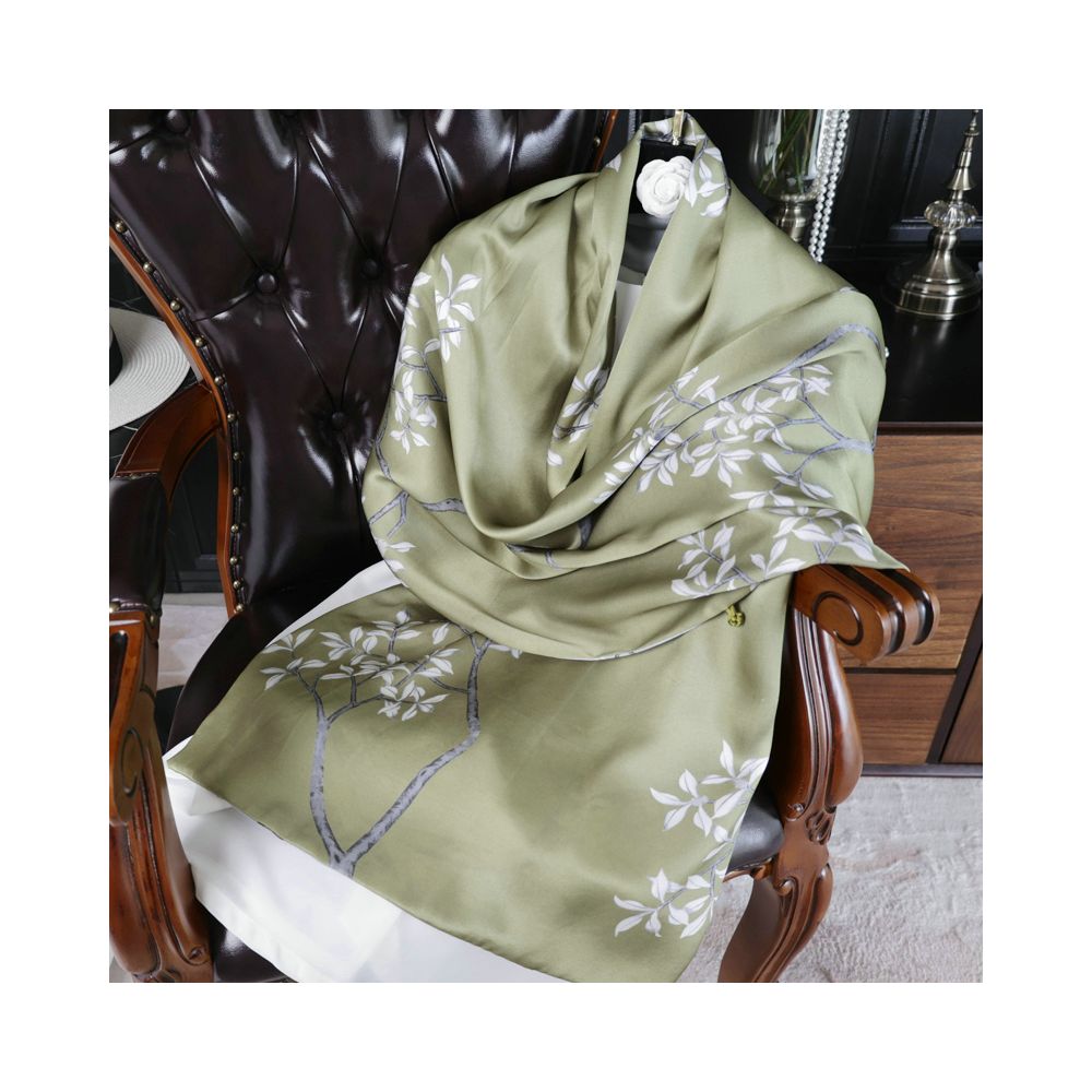 Double sided dual purpose silk buckle shawl scarf mulberry silk scarf qipao outfit mother s gift for mother and mother in law image 17