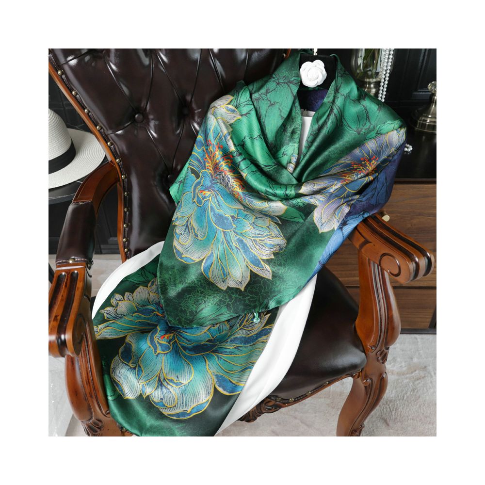 Double sided dual purpose silk buckle shawl scarf mulberry silk scarf qipao outfit mother s gift for mother and mother in law image 22