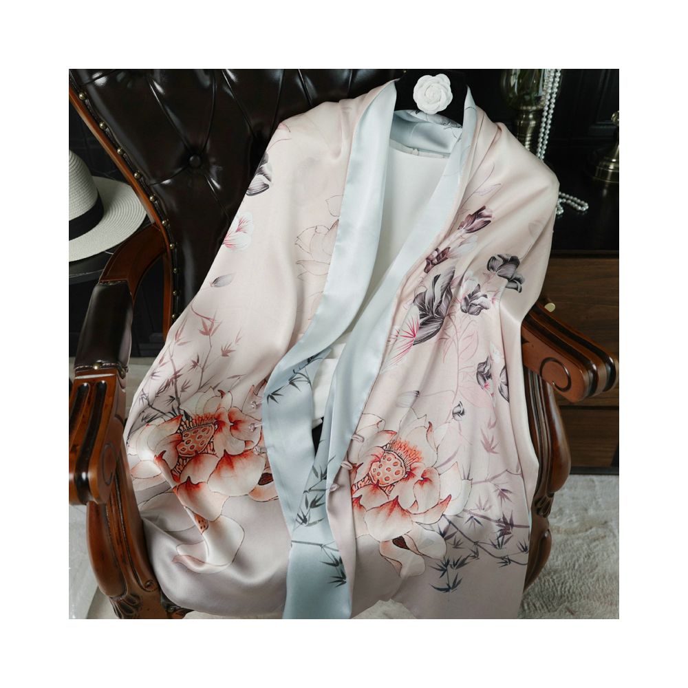Double sided dual purpose silk buckle shawl scarf mulberry silk scarf qipao outfit mother s gift for mother and mother in law image 31