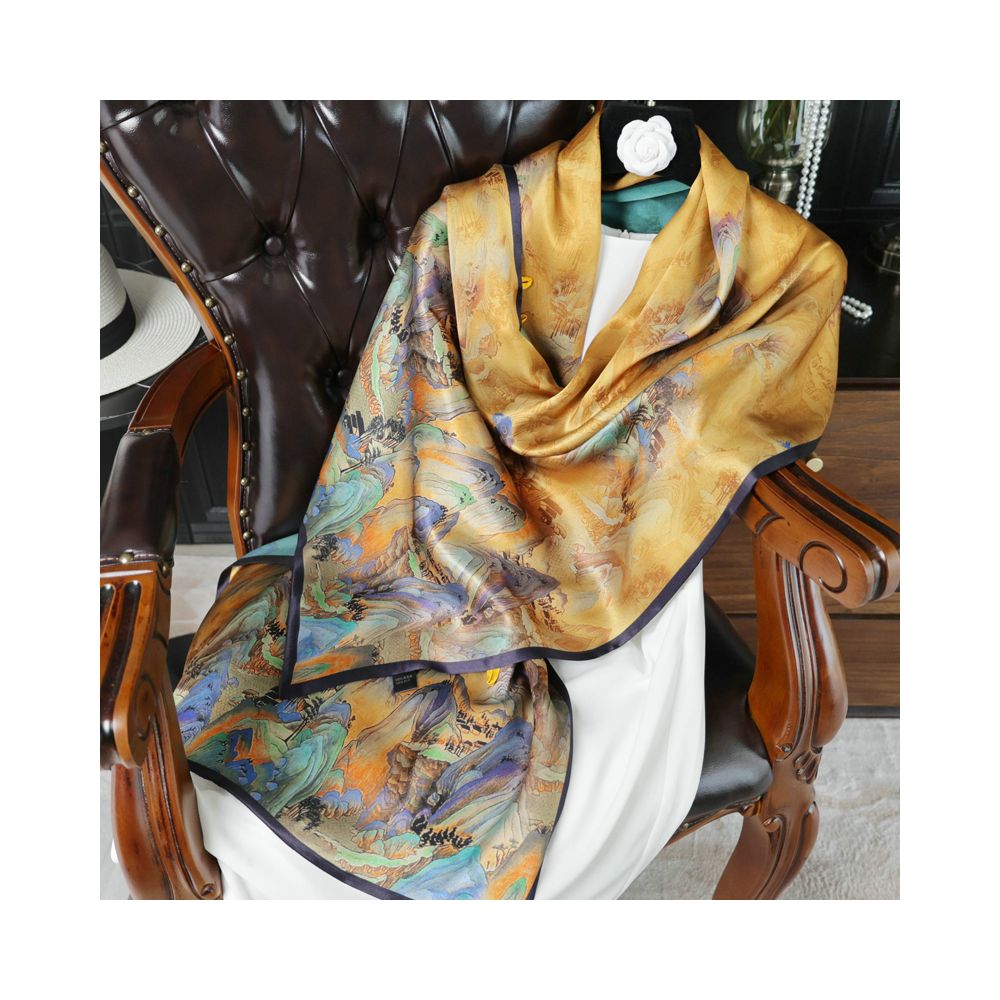ASAYA4826 – Imperial Blossom Silk Scarf 🌸✨