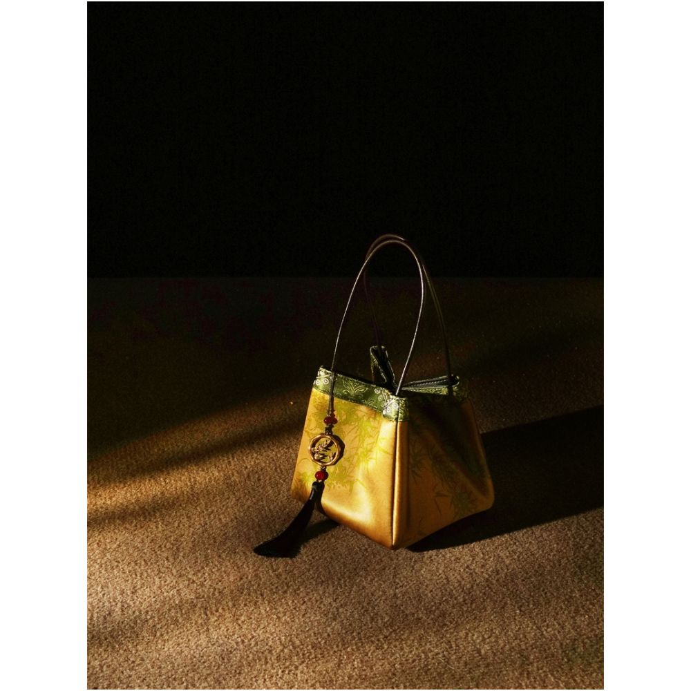 New Chinese style Chinese style handbag fragrant cloud yarn handbag small square handbag with cheongsam handbag mulberry silk women s small handbag image 0