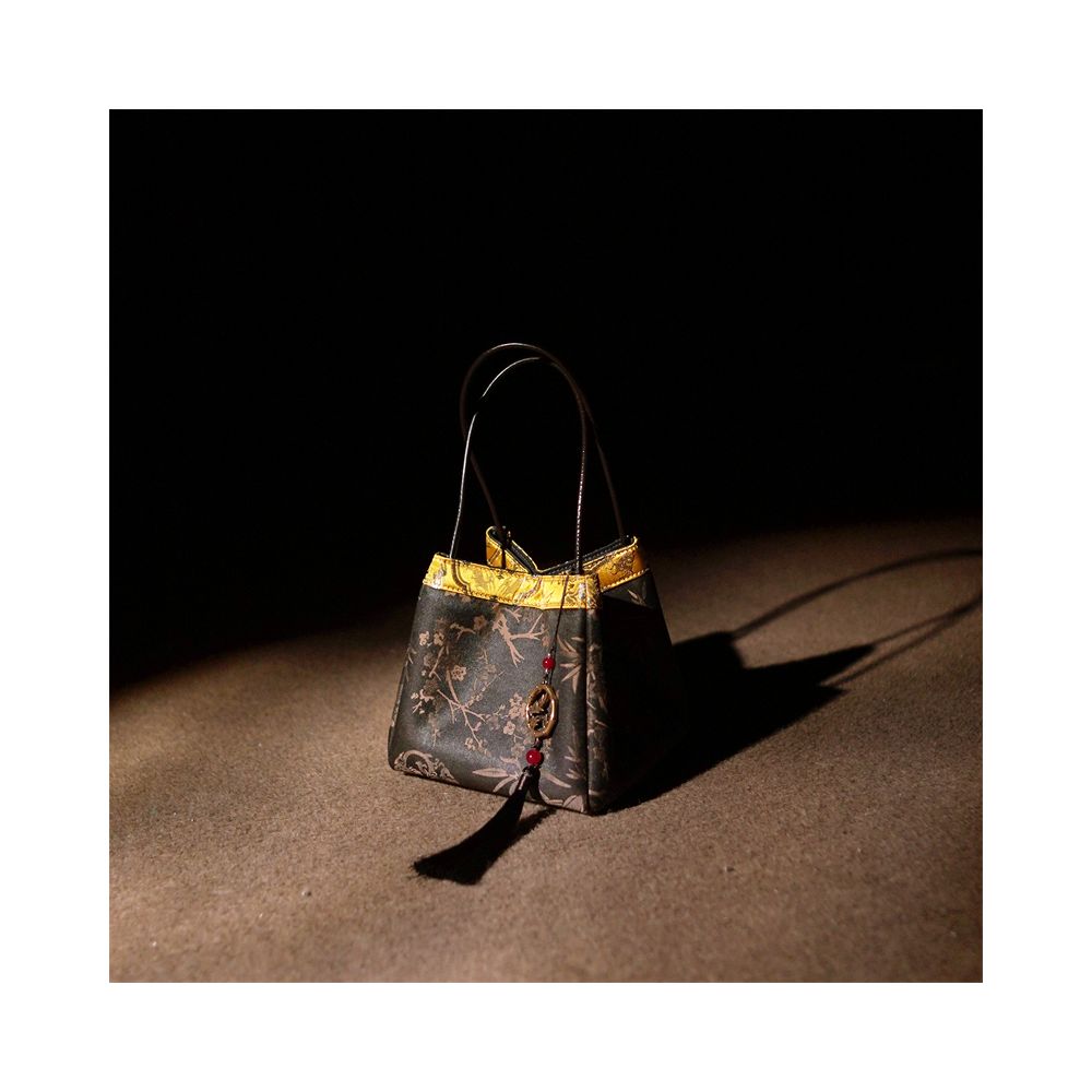 New Chinese style Chinese style handbag fragrant cloud yarn handbag small square handbag with cheongsam handbag mulberry silk women s small handbag image 11