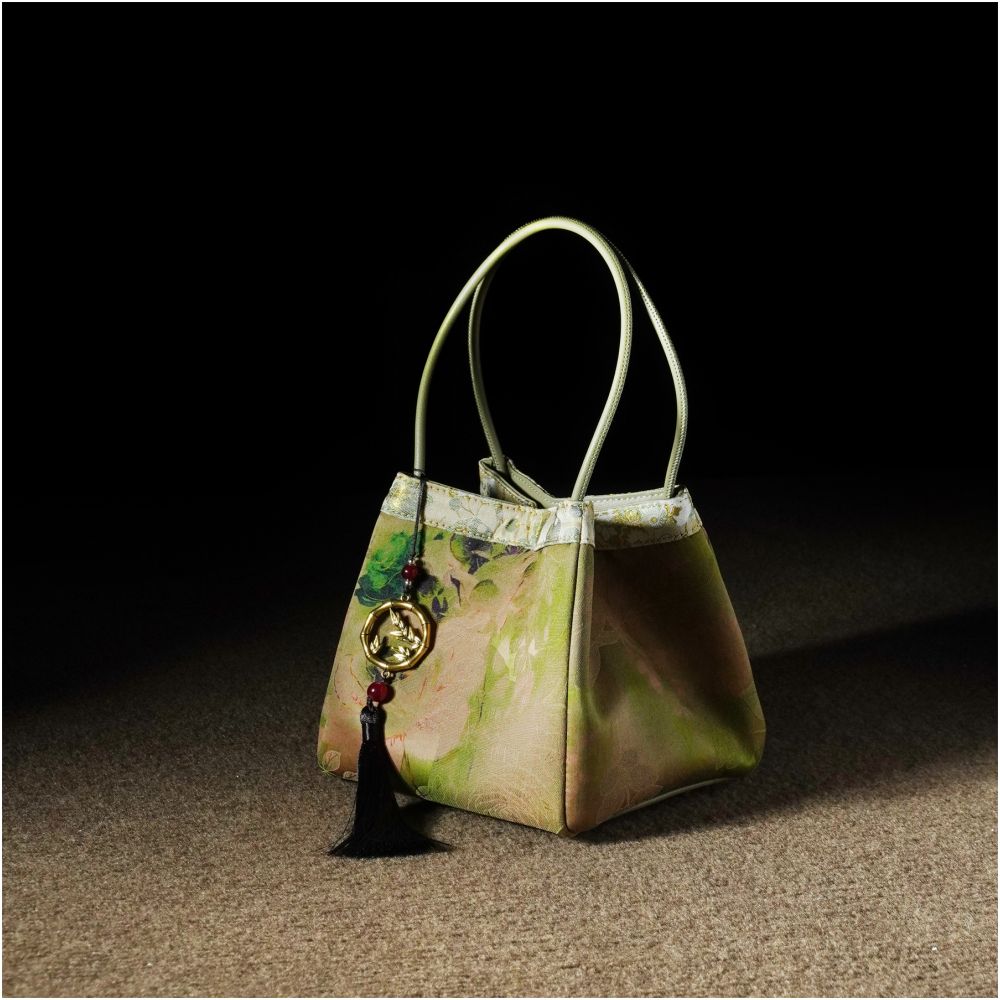 New Chinese style Chinese style handbag fragrant cloud yarn handbag small square handbag with cheongsam handbag mulberry silk women s small handbag image 15