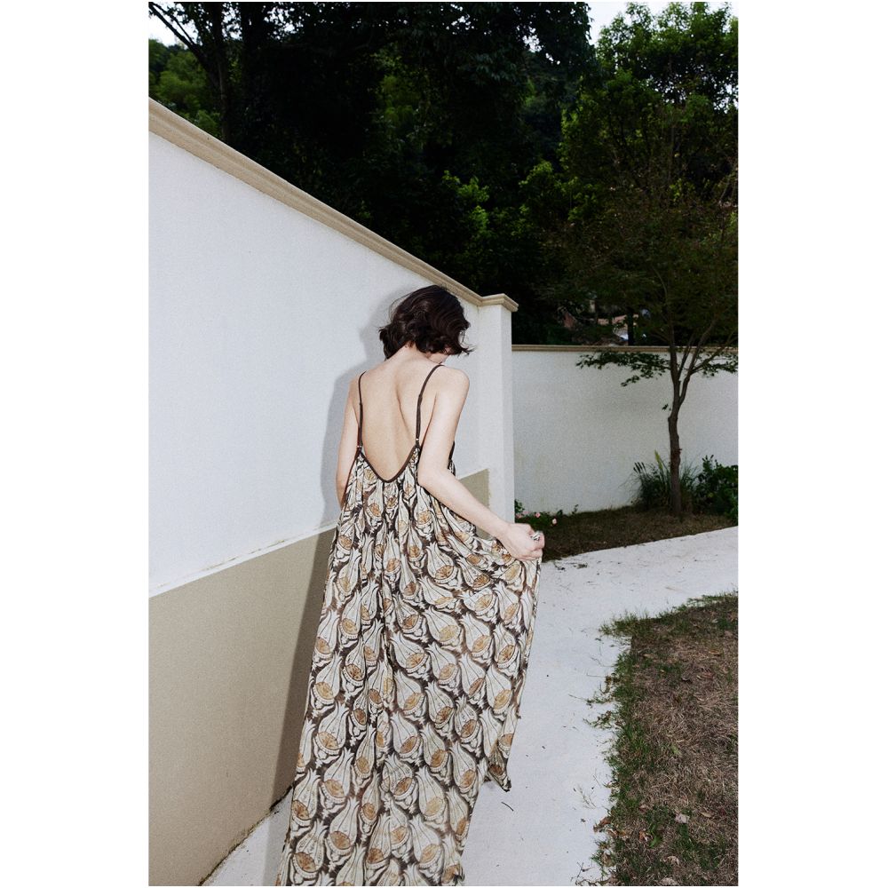 Rosebanks Boho chic whose DNA is in motion Vacation style contrasting colors big skirt suspender dress image 3