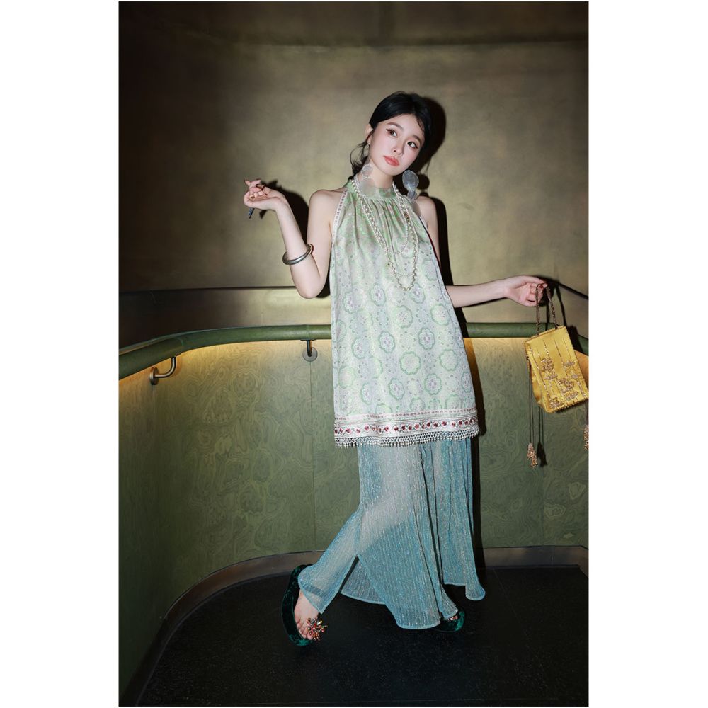 ASAYA4830 – Celestial Glow Pleated Set ✨🌙