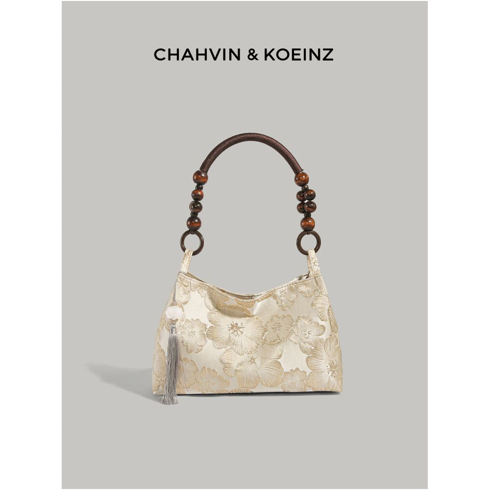 CAHVIN KOEINZ New Chinese Style Bag for Women 2024 New Vintage Embroidered Fabric Bag Silk Underarm Bag image 1