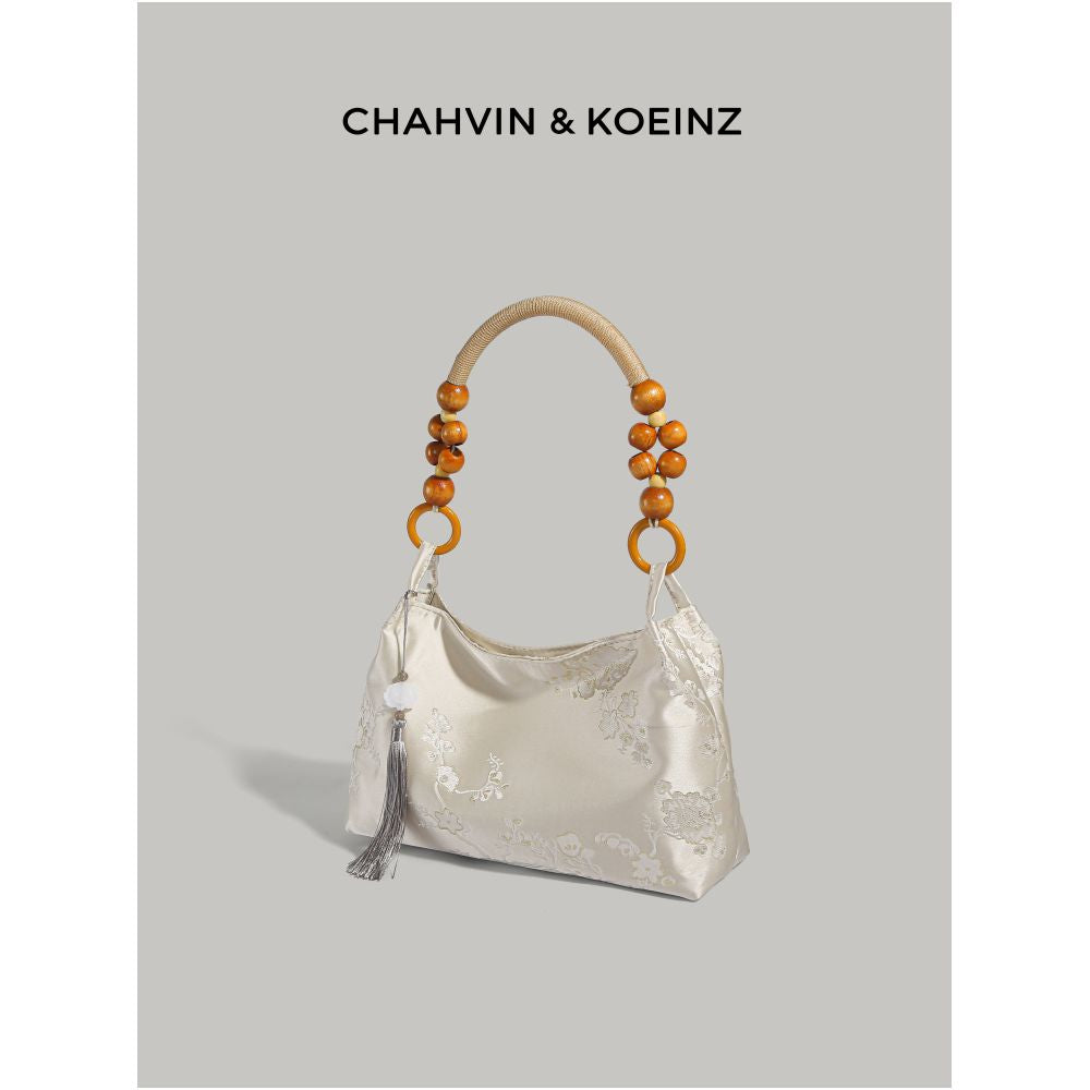 CAHVIN KOEINZ New Chinese Style Bag for Women 2024 New Vintage Embroidered Fabric Bag Silk Underarm Bag image 2