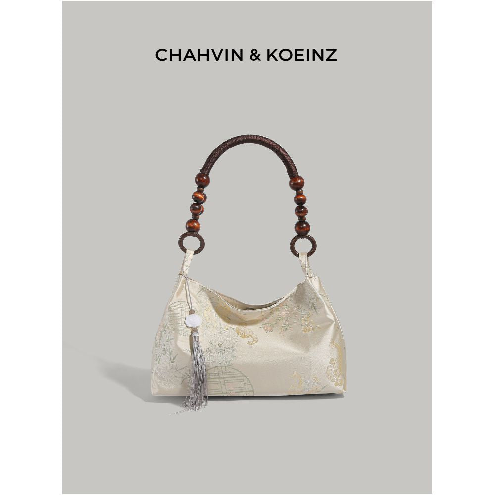 CAHVIN KOEINZ New Chinese Style Bag for Women 2024 New Vintage Embroidered Fabric Bag Silk Underarm Bag image 3