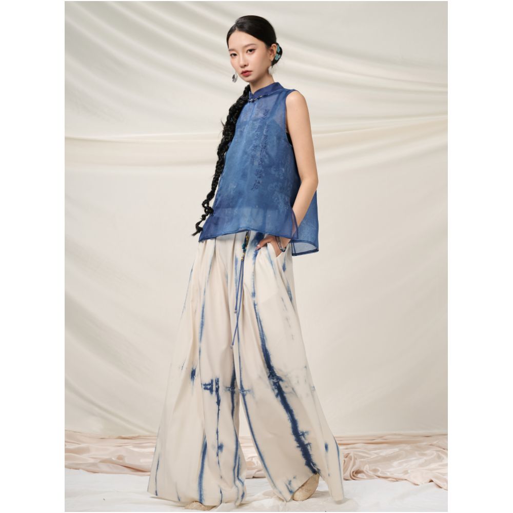 Anytime anywhere pick up the new Chinese style stand up collar silk hand painted embroidered top for women s 2025 summer new top image 5