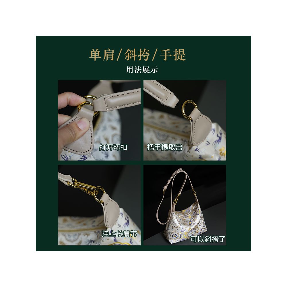 Qian Xiaoping Goldfish Algae Song Jin Underarm Bag Intangible Cultural Heritage Mulberry Silk Crossbody Bag Chinese Style Bag Single Shoulder Gift Women s Bag image 4