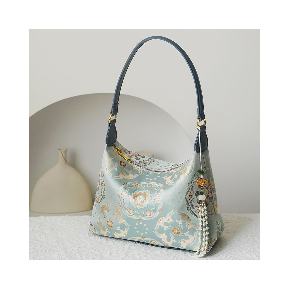 Qian Xiaoping Goldfish Algae Song Jin Underarm Bag Intangible Cultural Heritage Mulberry Silk Crossbody Bag Chinese Style Bag Single Shoulder Gift Women s Bag image 13