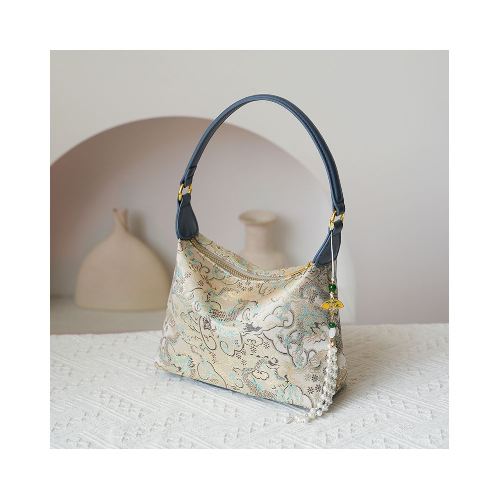 Intangible cultural heritage Song brocade mulberry silk women s bag national style cowhide cheongsam style new Chinese style Shu brocade handbag crossbody underarm bag gift image 5