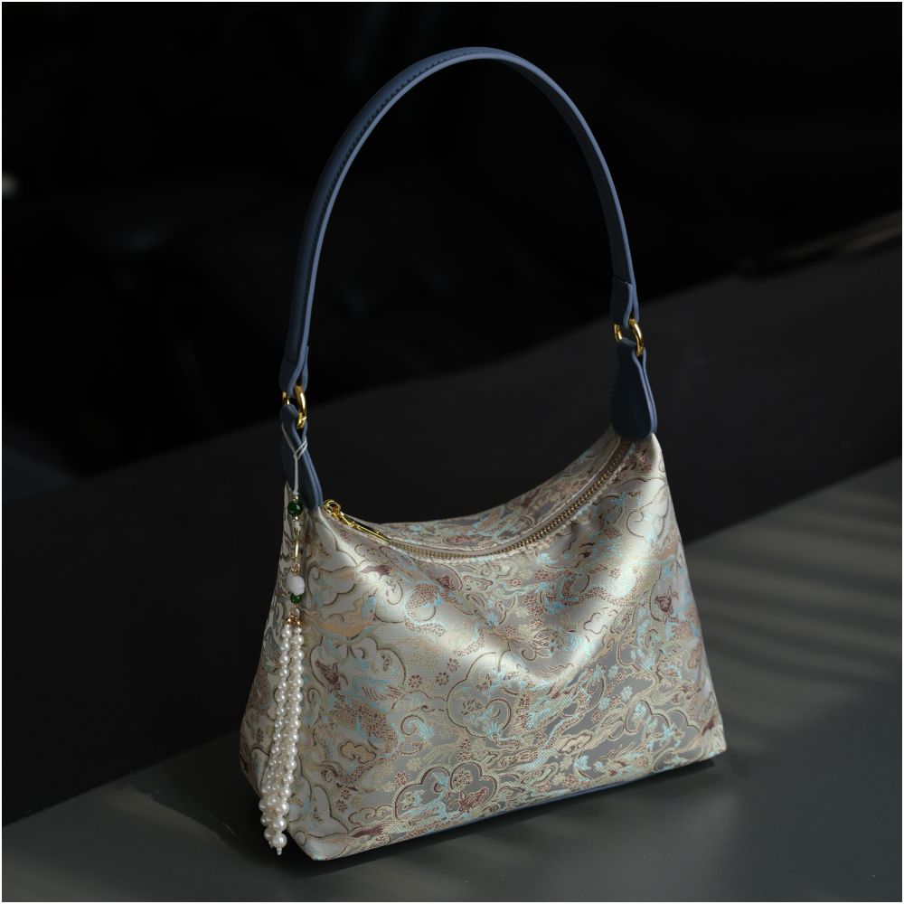 Intangible cultural heritage Song brocade mulberry silk women s bag national style cowhide cheongsam style new Chinese style Shu brocade handbag crossbody underarm bag gift image 7