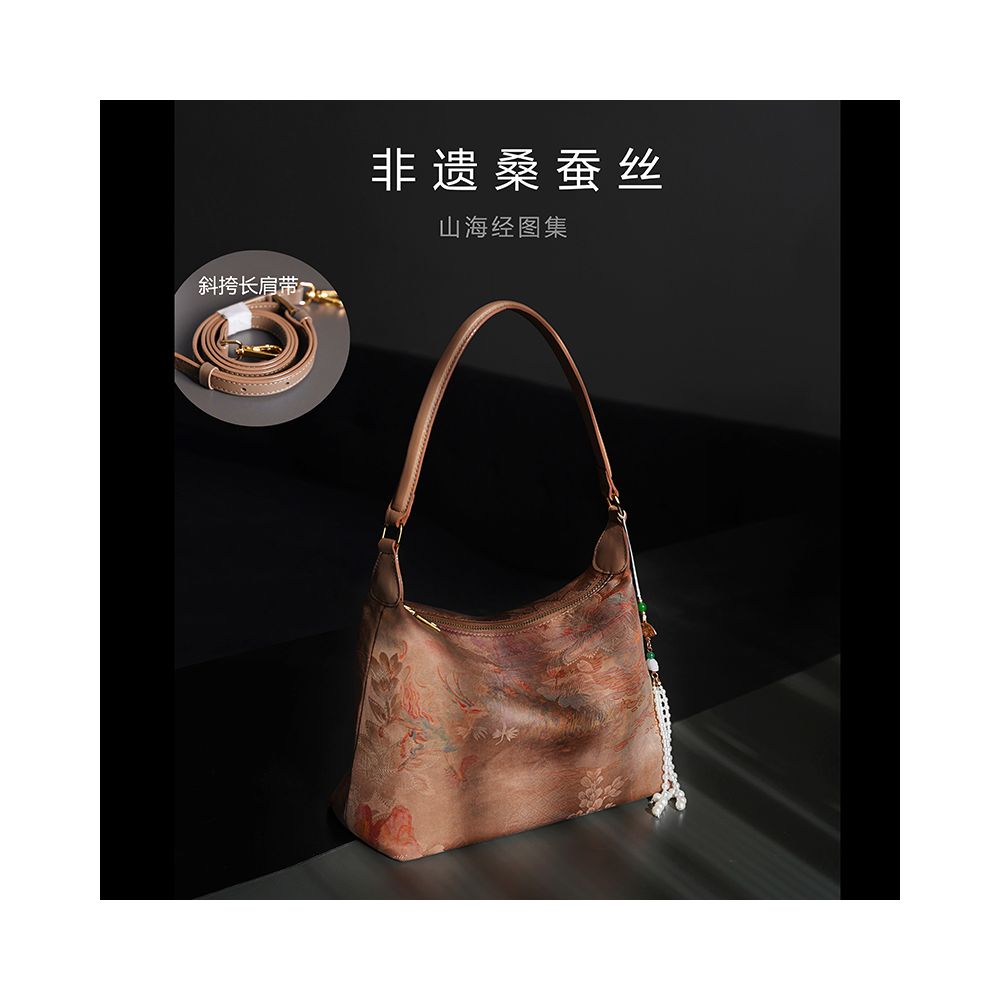 Intangible cultural heritage Song brocade mulberry silk women s bag national style cowhide cheongsam style new Chinese style Shu brocade handbag crossbody underarm bag gift image 10