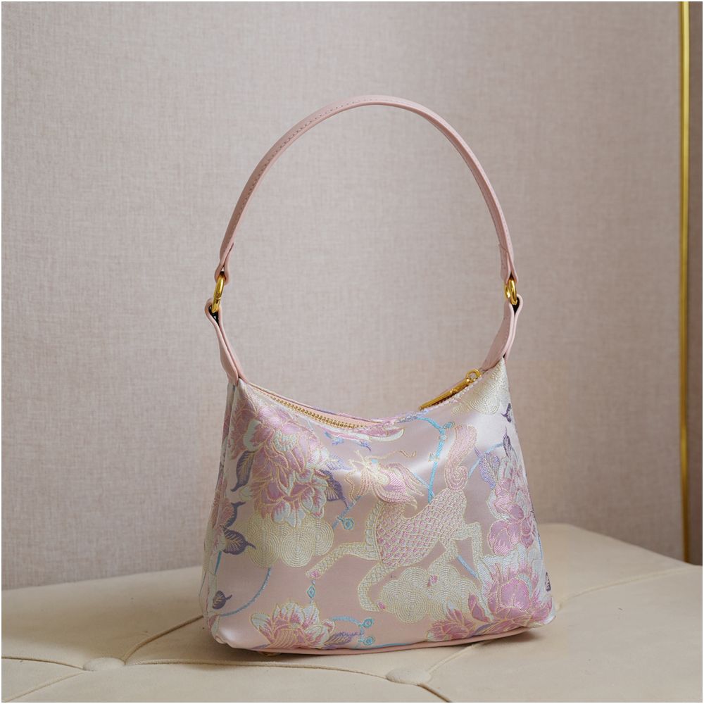 Intangible cultural heritage Song brocade mulberry silk women s bag national style cowhide cheongsam style new Chinese style Shu brocade handbag crossbody underarm bag gift image 17