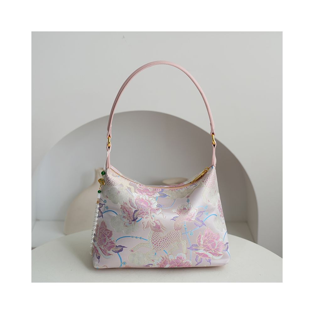 Intangible cultural heritage Song brocade mulberry silk women s bag national style cowhide cheongsam style new Chinese style Shu brocade handbag crossbody underarm bag gift image 19