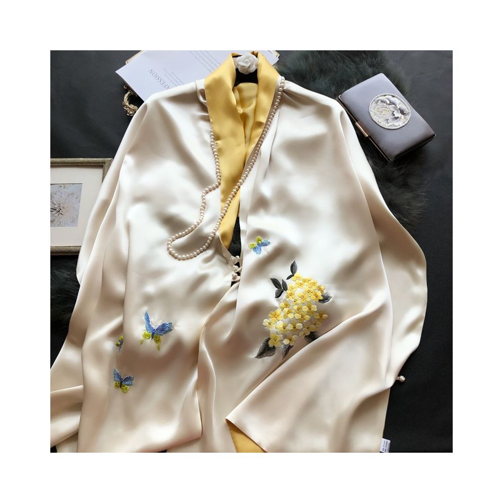 ASAYA4857 – Blossom Silk Embroidery Shawl 🌸🦋