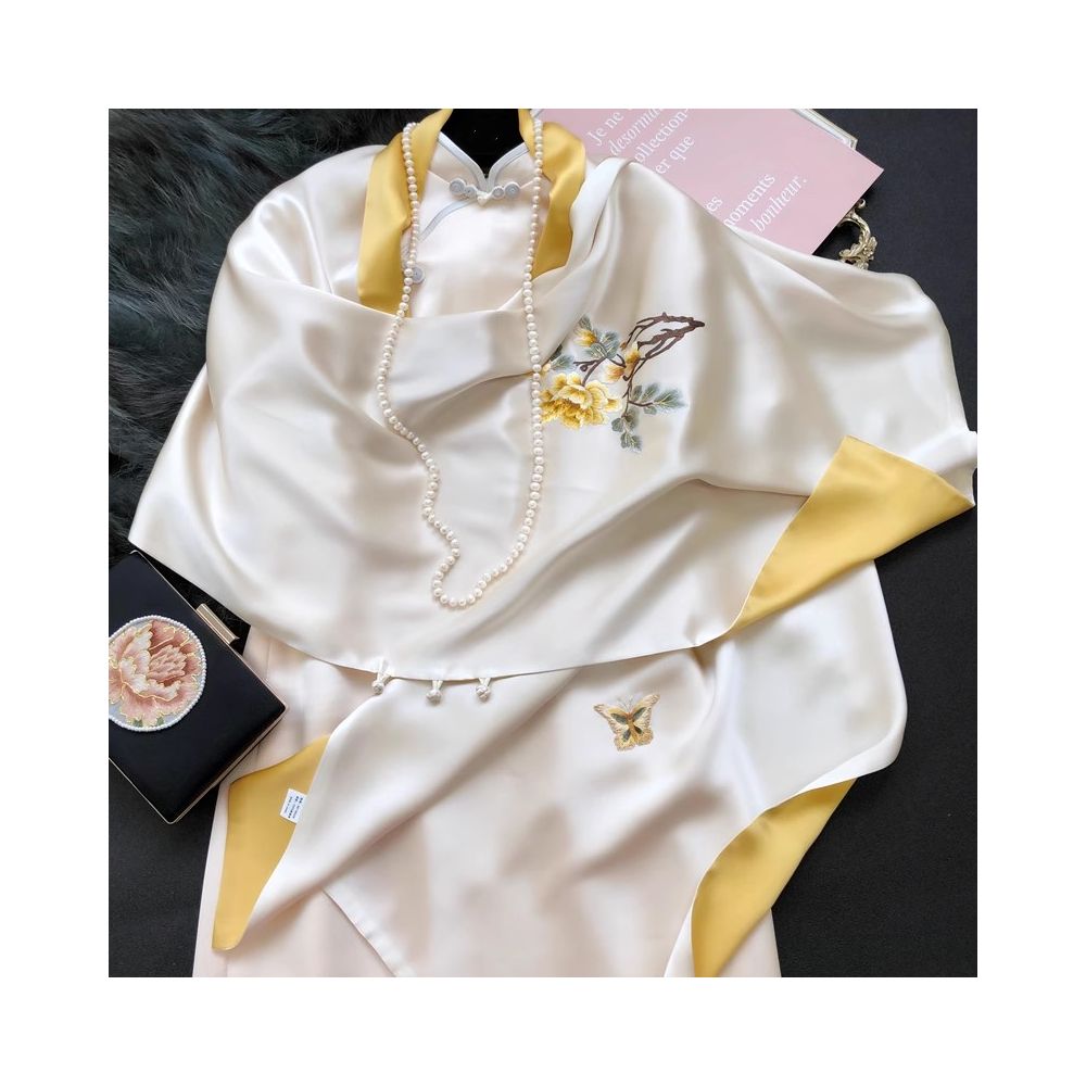 Hangzhou silk high end silk embroidered scarf with buckle women s mulberry silk Su embroidery shawl external silk scarf mother s gift image 15