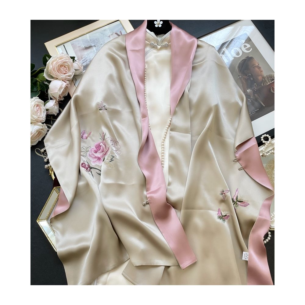 Hangzhou silk high end silk embroidered scarf with buckle women s mulberry silk Su embroidery shawl external silk scarf mother s gift image 25