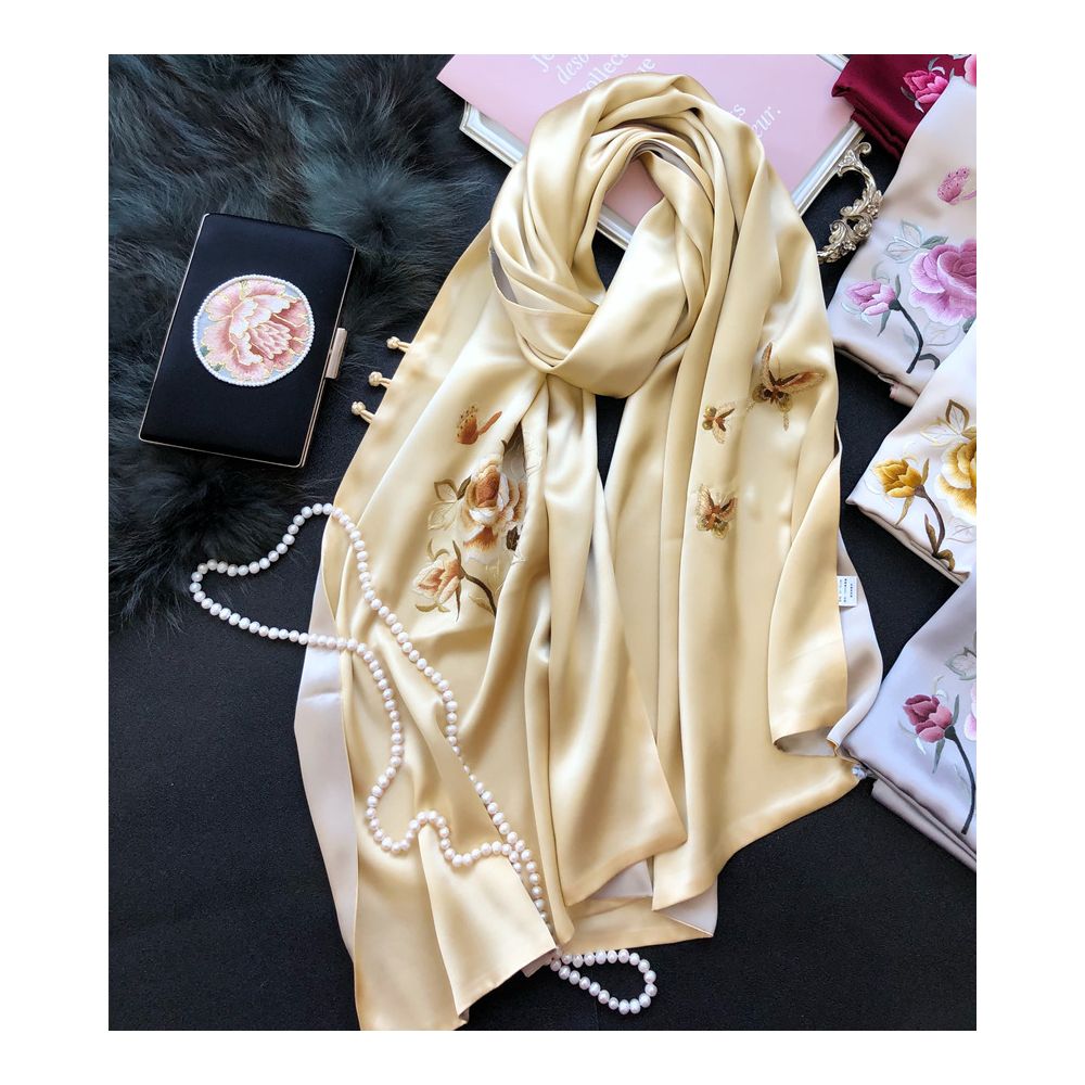 Hangzhou silk high end silk embroidered scarf with buckle women s mulberry silk Su embroidery shawl external silk scarf mother s gift image 29
