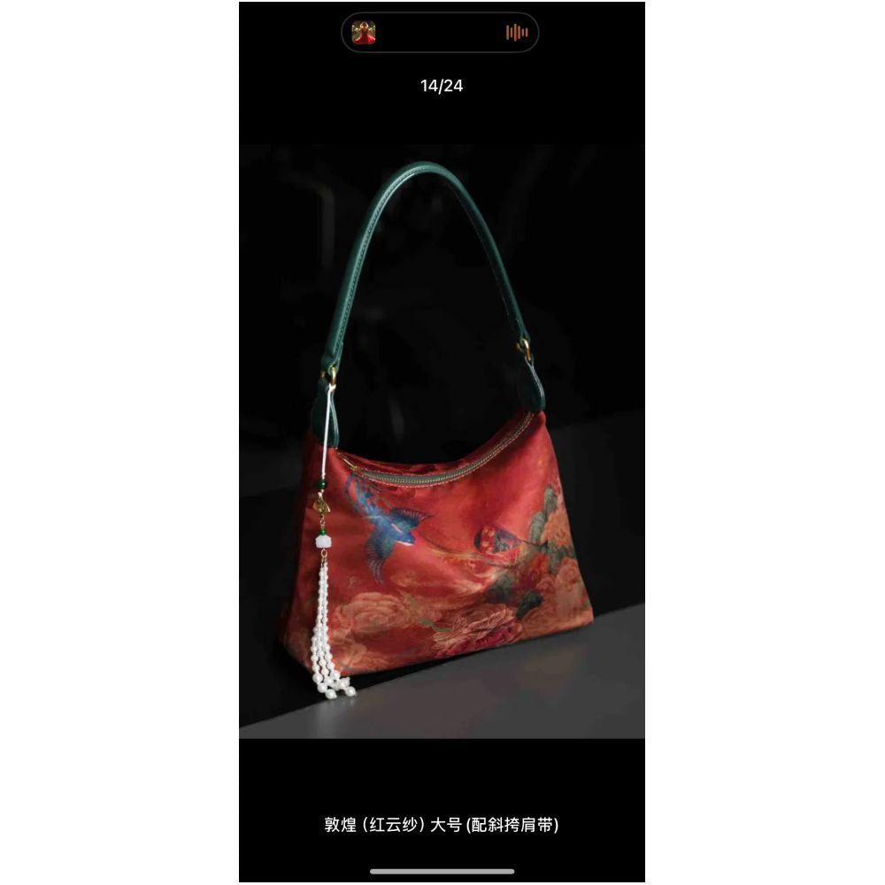 Intangible cultural heritage Song brocade mulberry silk women s bag national style cowhide cheongsam style new Chinese style Shu brocade handbag crossbody underarm bag gift image 37
