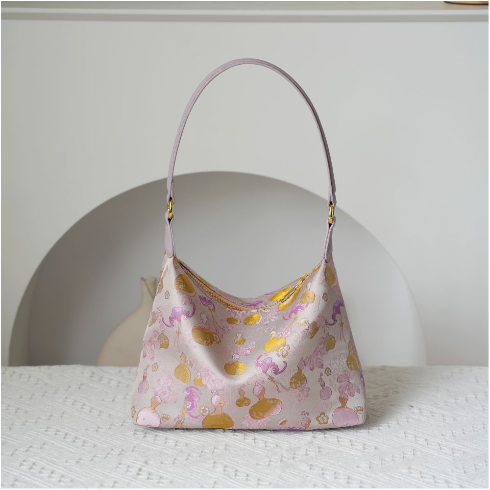 Intangible cultural heritage Song brocade mulberry silk women s bag national style cowhide cheongsam style new Chinese style Shu brocade handbag crossbody underarm bag gift image 42