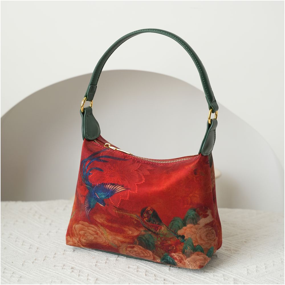 Intangible cultural heritage Song brocade mulberry silk women s bag national style cowhide cheongsam style new Chinese style Shu brocade handbag crossbody underarm bag gift image 44