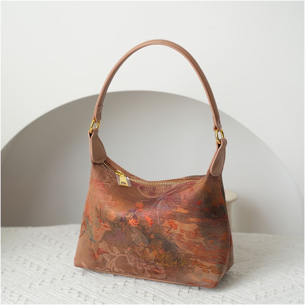 Intangible cultural heritage Song brocade mulberry silk women s bag national style cowhide cheongsam style new Chinese style Shu brocade handbag crossbody underarm bag gift image 46