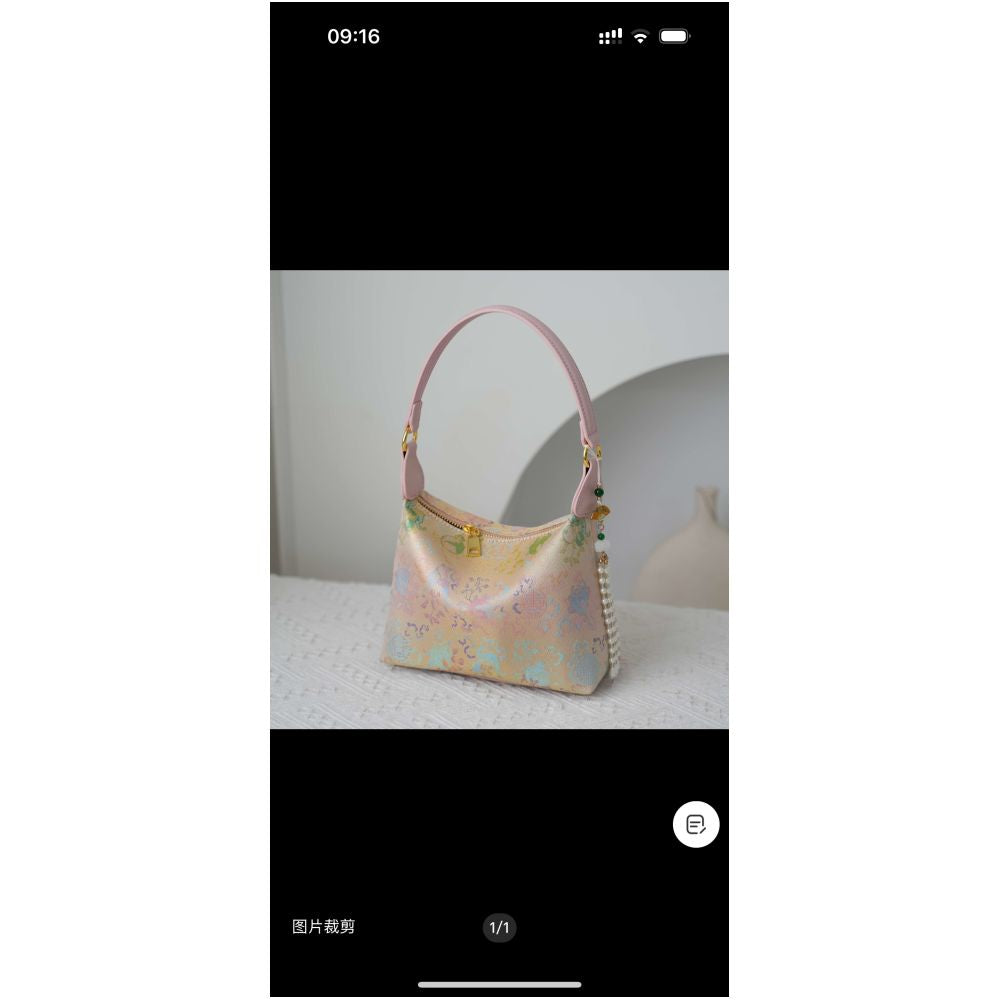 Intangible cultural heritage Song brocade mulberry silk women s bag national style cowhide cheongsam style new Chinese style Shu brocade handbag crossbody underarm bag gift image 47