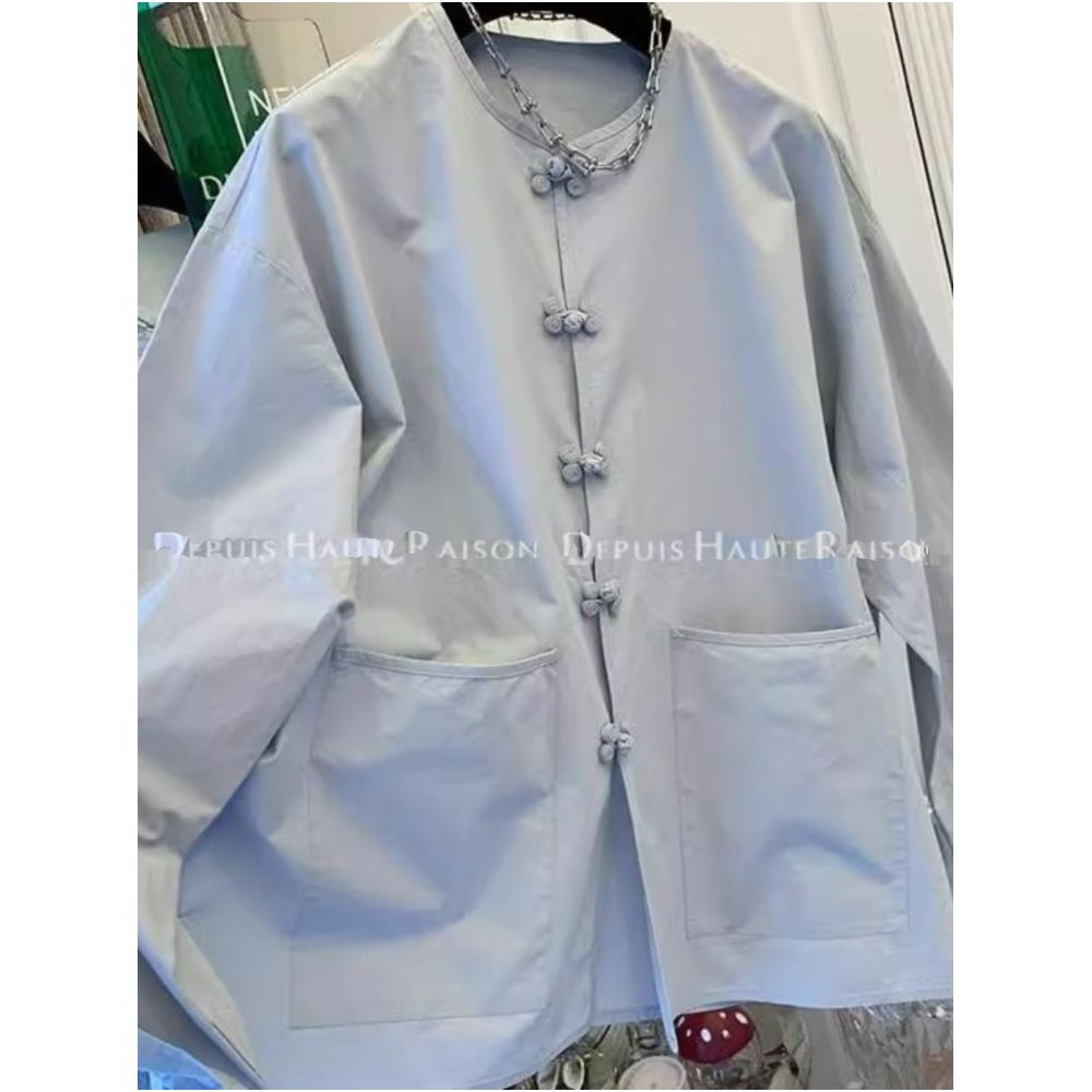 China Chic 300 kg large high class super good looking new Chinese button up shirt men s and women s summer fashion shirt image 1