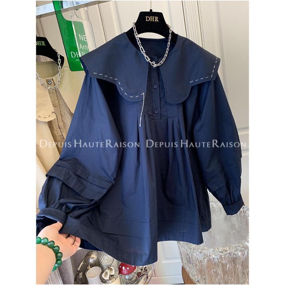 Extra Large 2 300 pounds French Petal Doll Collar Cotton Shirt Top for Men and Women Loose and Concealed Trendy Design image 23