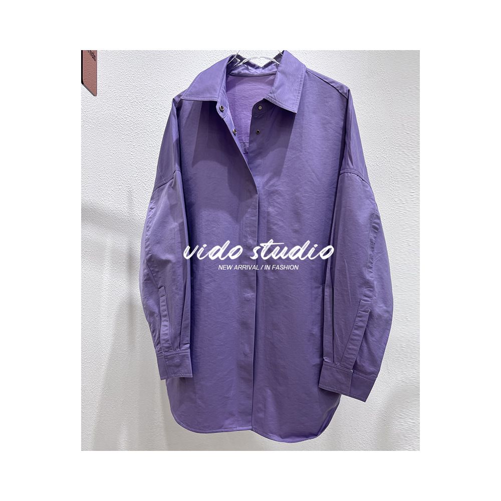 Shen Mengchen s same pink long sleeved shirt for women with a niche design loose and lazy silhouette top thin jacket for spring and autumn image 9